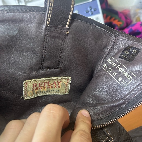 Vintage Replay Footwear leather moto / riding boots - Picture 10 of 15